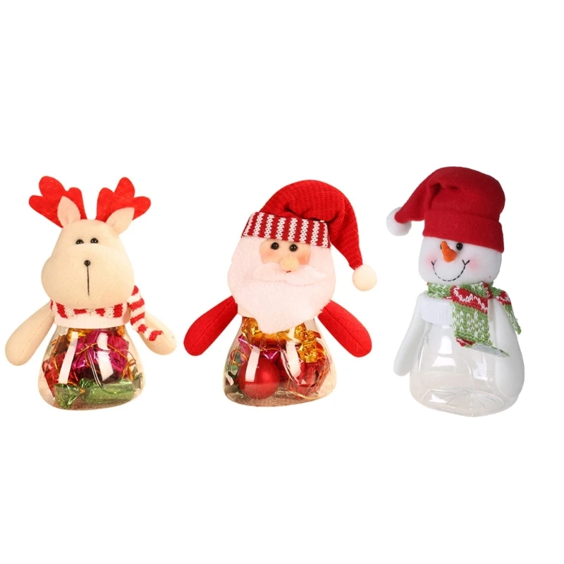 Christmas Candy Jar Santa Snowman Elk Candy Bottle Box for Xmas Gift Boxes Dropshipping