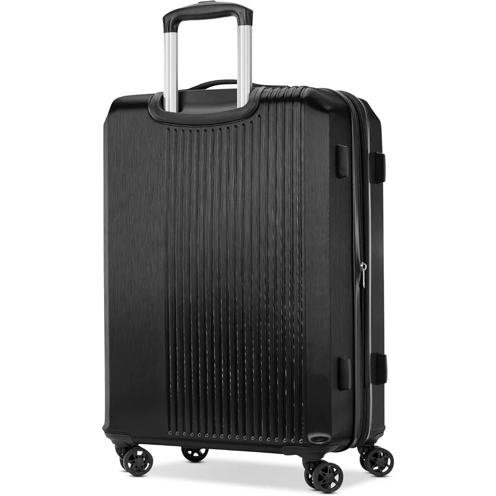 Equipaje giratorio grande y liviano con ruedas duras y duraderas, negro, adecuado para viajes y uso comercial