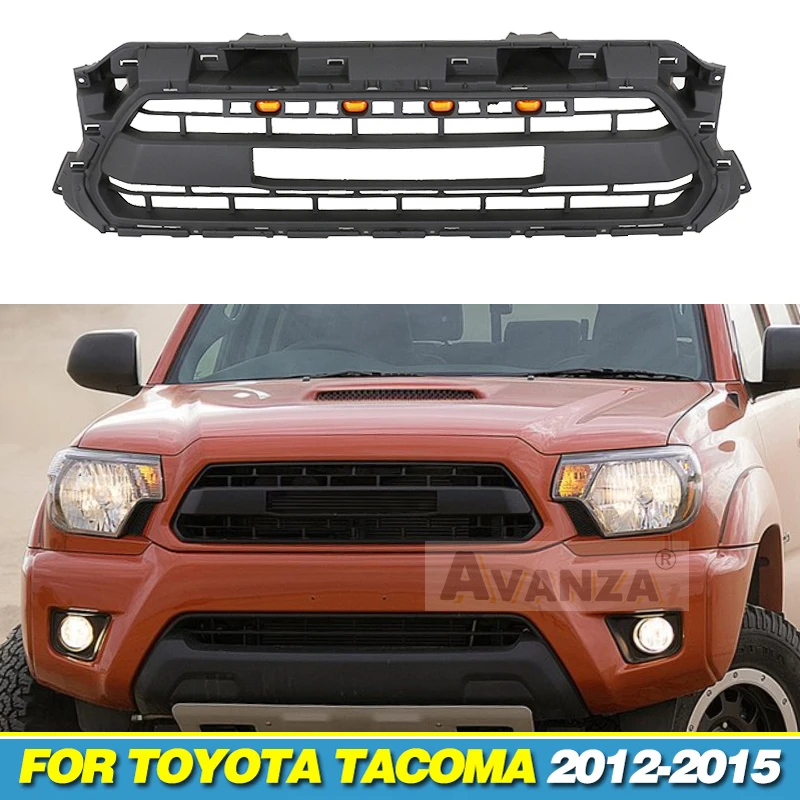 TRD Style Front Grille With Light Fits For Toyota 2012-2015 Tacoma Racing Grill