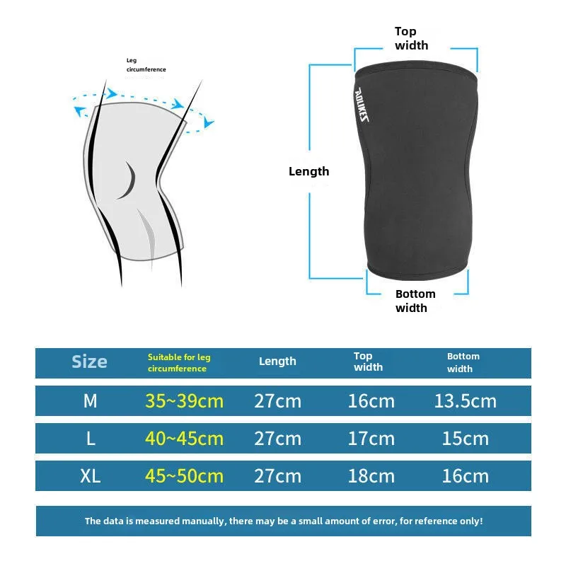 7mm Diving Material Pressurized Knee Silicone Non-Slip Protection Weightlifting Knee Pads Squat Fitness Strength Training in ...