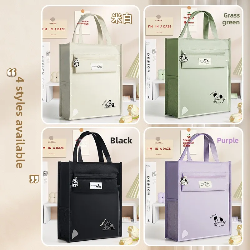 2026 Canvas Tutor Bag Oxford Cloth Zipper Style Storage Organizer for Primary School Students Simplistic Stationery Document Bag