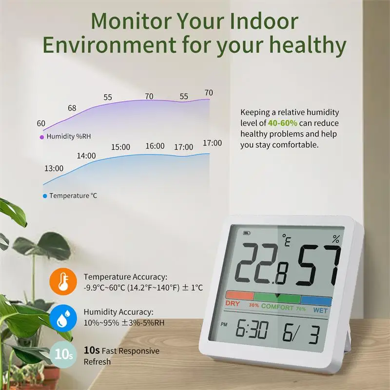 Digital Home Indoor Temperature Humidity Meter LCD Digital Thermometer Hygrometer Sensor Gauge Weather Station
