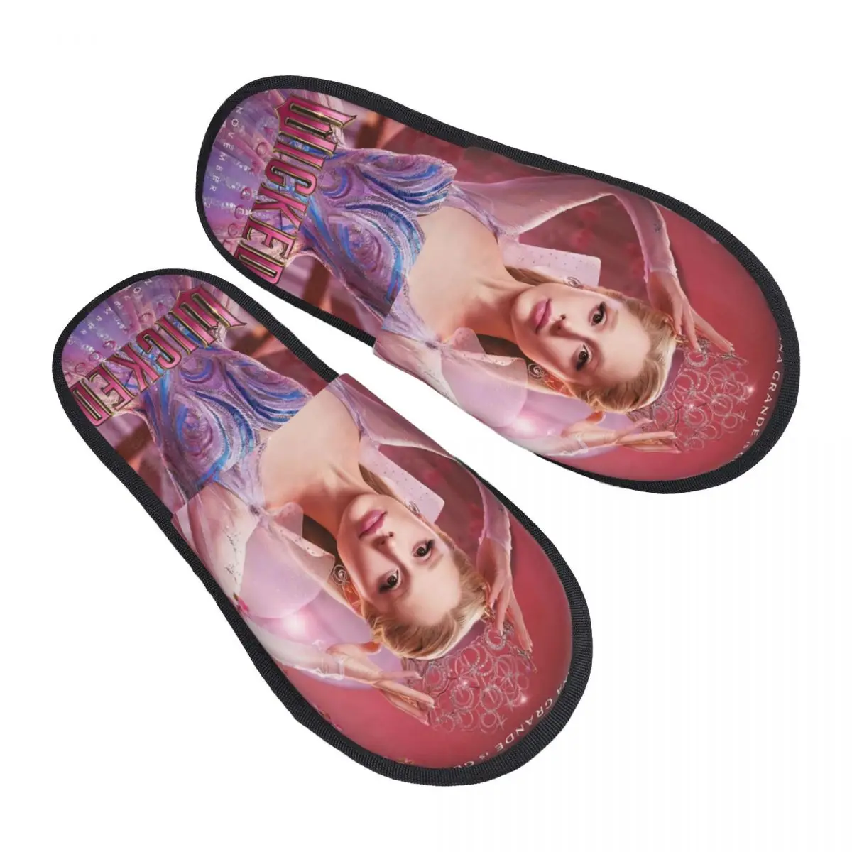 

Wicked For Good Glinda Winter Plush Slippers Living Room Movie Cozy Memory Foam Slippers Non-slip