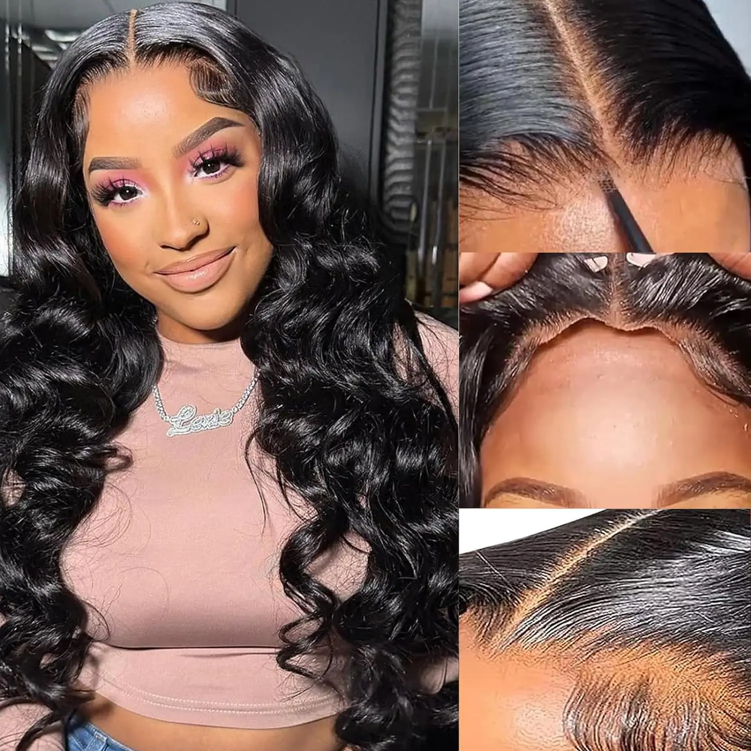 Объемная волна, человеческие волосы 5*5 HD, прозрачные парики спереди, плотность 200%, предварительно выщипанные с детскими волосами, естественная линия волос, 28 дюймов