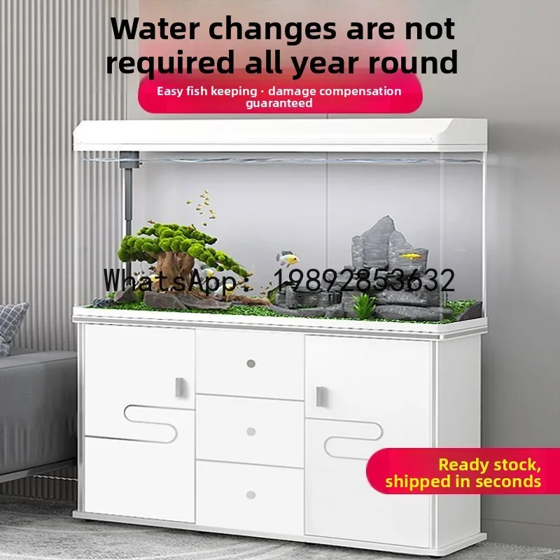 QQ Small to medium-sized starter fish tanks, large glass goldfish tanks for home living rooms