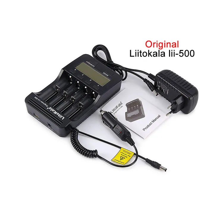 LiitoKala Lii-500 3.7 فولت 1.2 فولت شاحن LCD 12 فولت 2A محول السيارة ل أجزاء RC Accs متوافق 18650 26650 16340 14500 10440 18500 AA