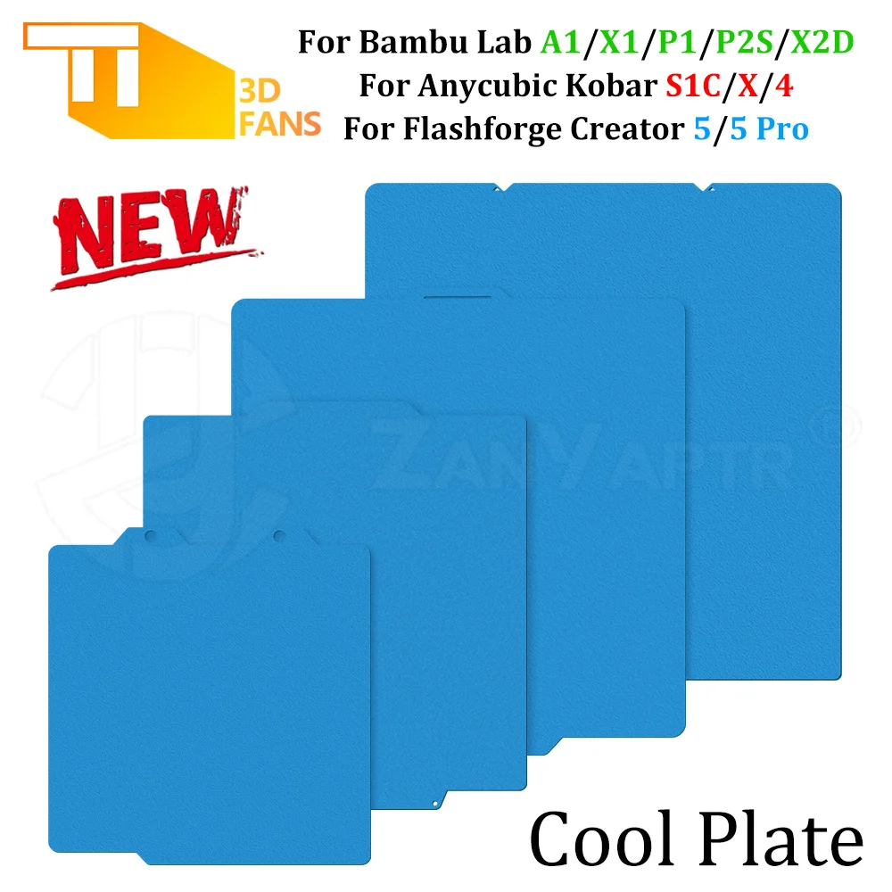 Cool Plate Flexible Federstahl-Bauplattform für Bambulab X2 X1 P2 P1 A1 Serie Anycubic Kobra 4 X S1 Flashforge C5/C5 Pro