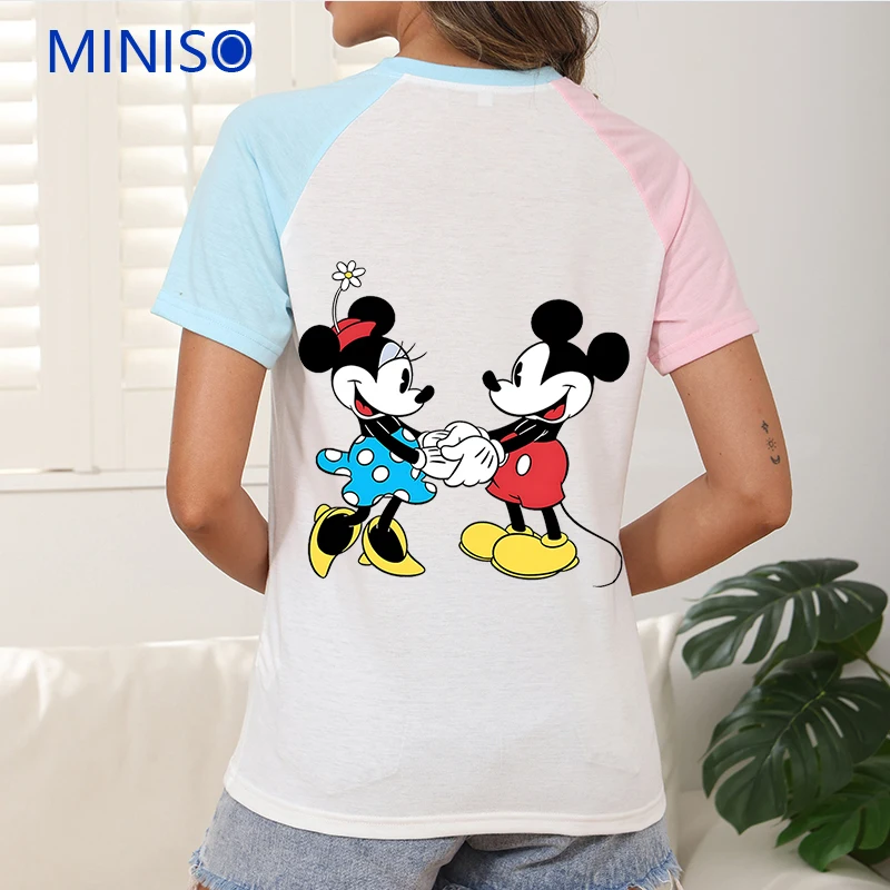 

Ladies Disney Custom Tops Mickey Minnie Printed Clothing Custom T-shirt Brands Women's Summer Dress Cartoon Clothes Trends 2025
