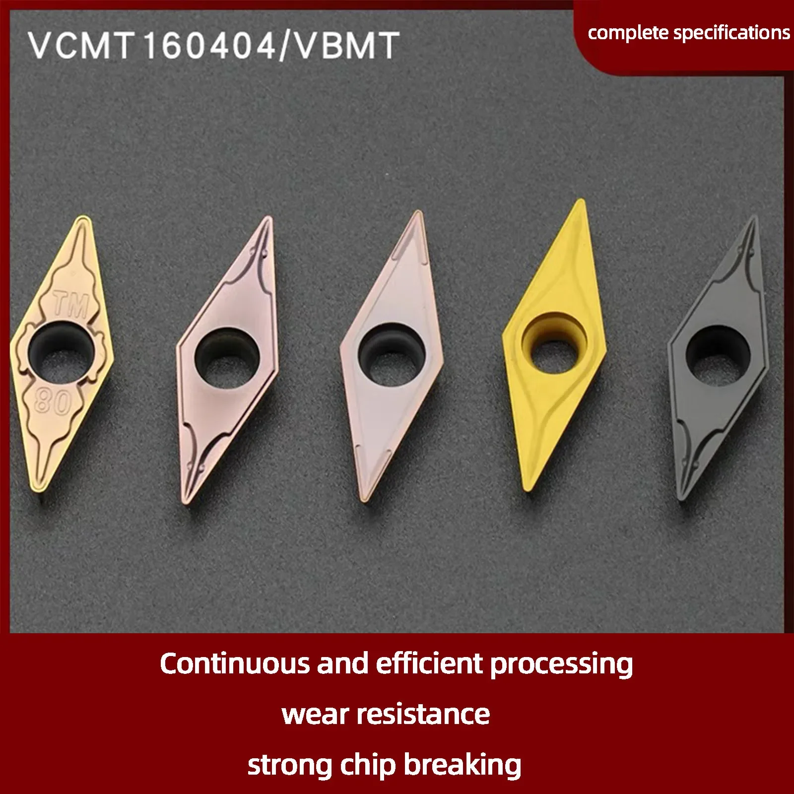 Carbide Inserts Rhombic Turning Tool, 35 ° Externo, Usinagem interna, Outer Round Inner Hole, Ferramenta CNC de ponta de metal duro, VMMT VBMT, 10pcs