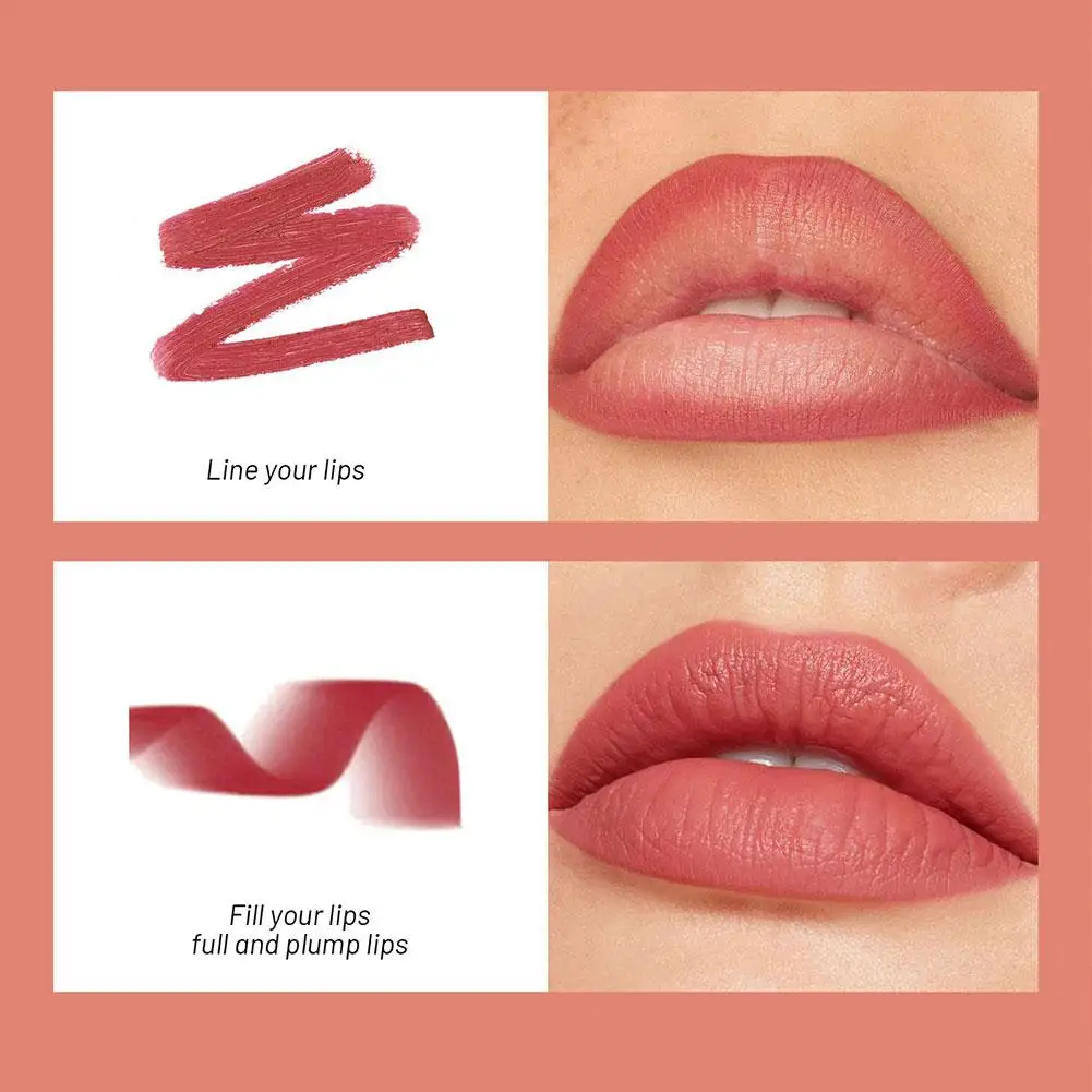 1PCS Velvet Matte Lip Liner 8 Color Waterproof Highly Pigmented Lipstick Pencil Smudge Proof Long Lasting Smooth Lip Makeup