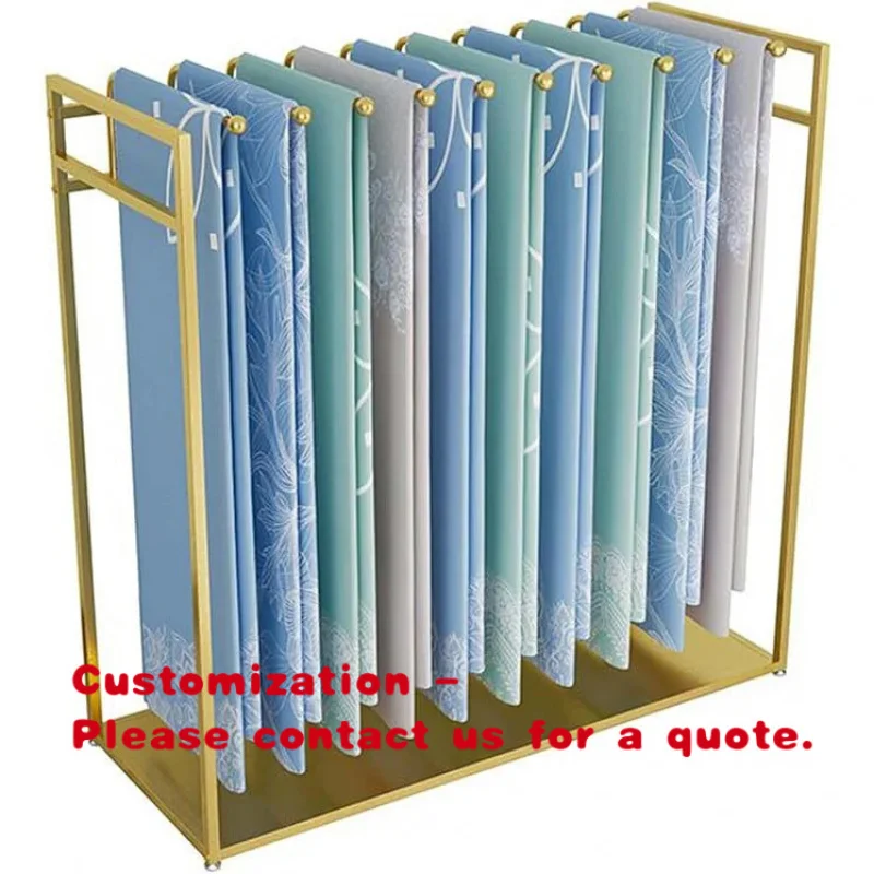 custom.Custom Metal Gold Bed Sheet Display Rack