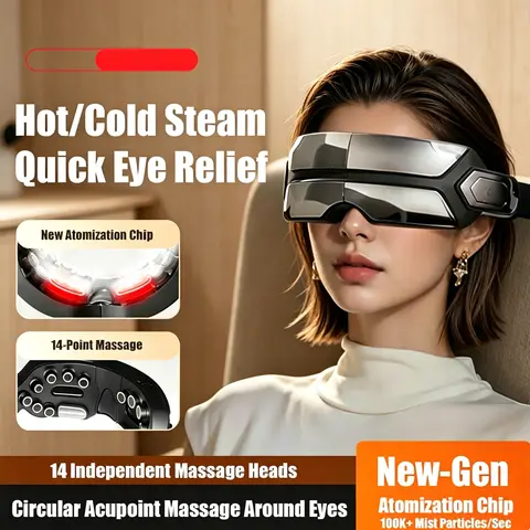 Electric Eye Massage Device Warm/cold Steam Misting Acupressure Relaxtion Eye Massager Relieve Fatigue Acupoint Eye Care