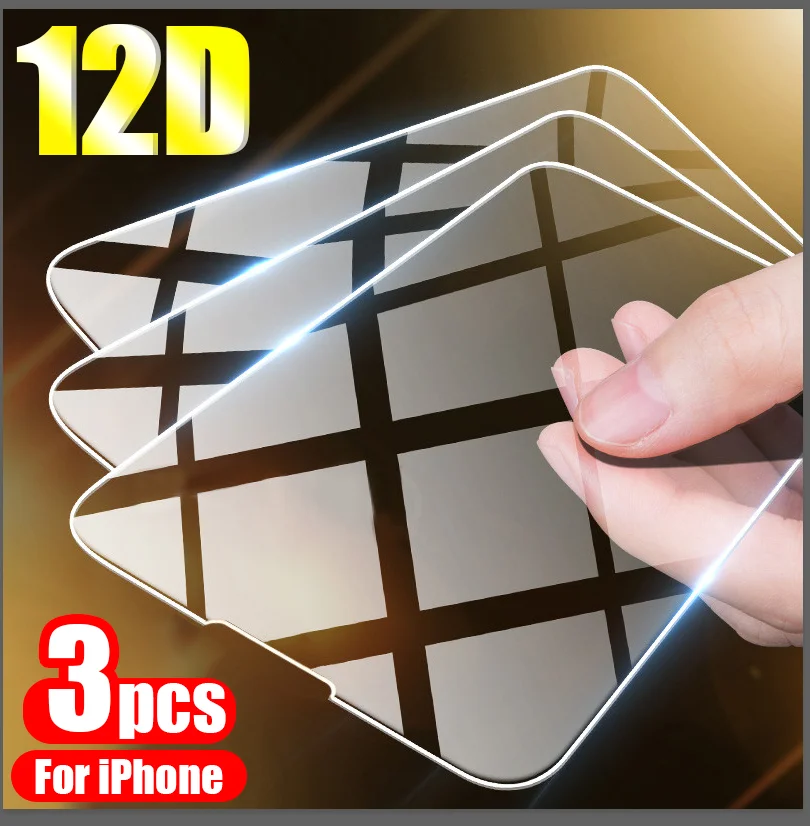 3PCS Screen Protector for iPhone 14 13 12 11 Pro Max Mini Tempered Glass for iPhone 14 11 13 Pro 7 8 6 Plus SE X XR Xs Max Glass