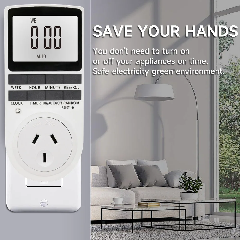 Cerhot AU Plug Timer switch Timer Socket Programmer 7 Day 12/24 Hours  Kitchen Digital Socket Programmable Digital Power Control