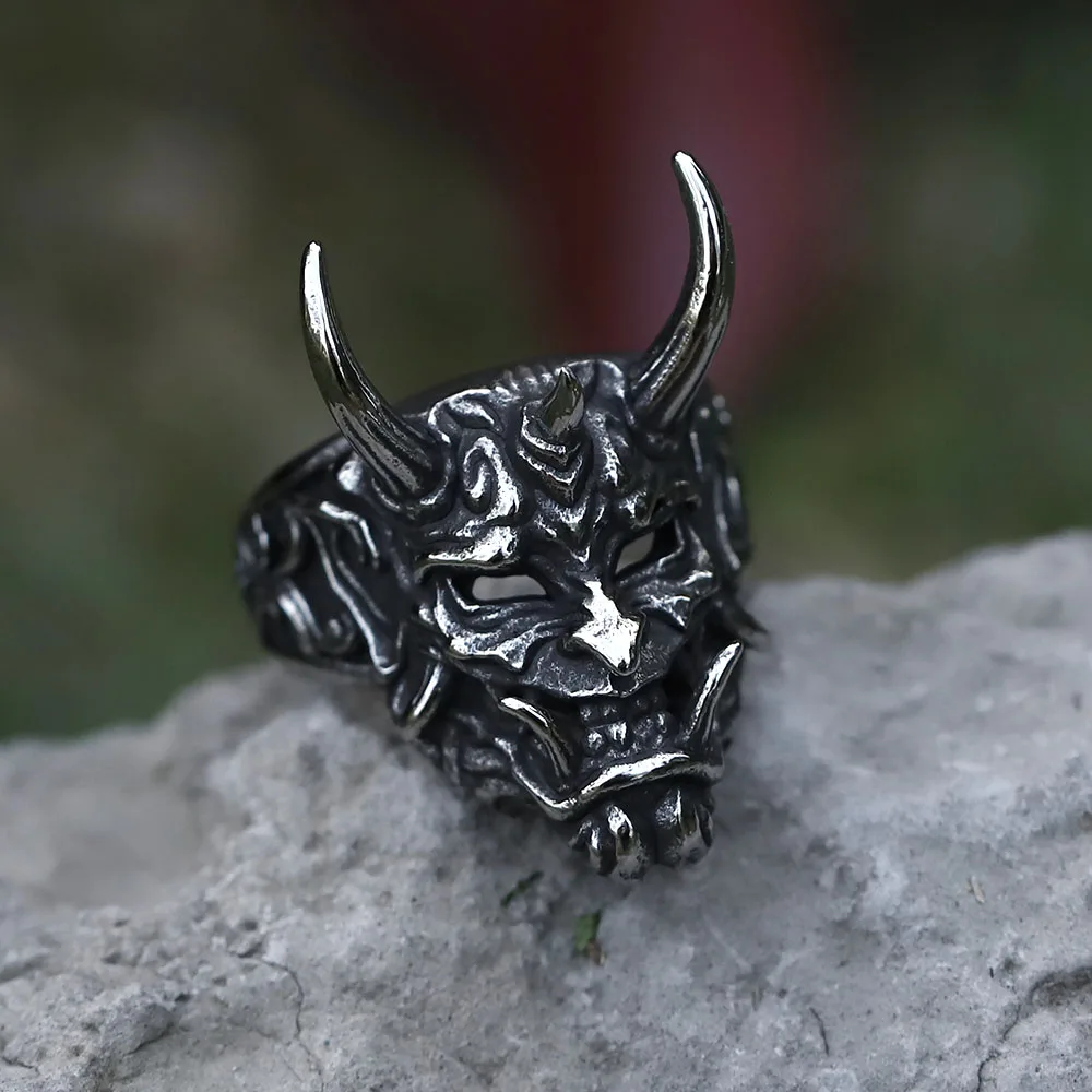 NEW Men's 316L stainless-steel rings Dropshipping Retro Devil Skull Demon gothic punk FASHION Jewelry Gifts free shipping