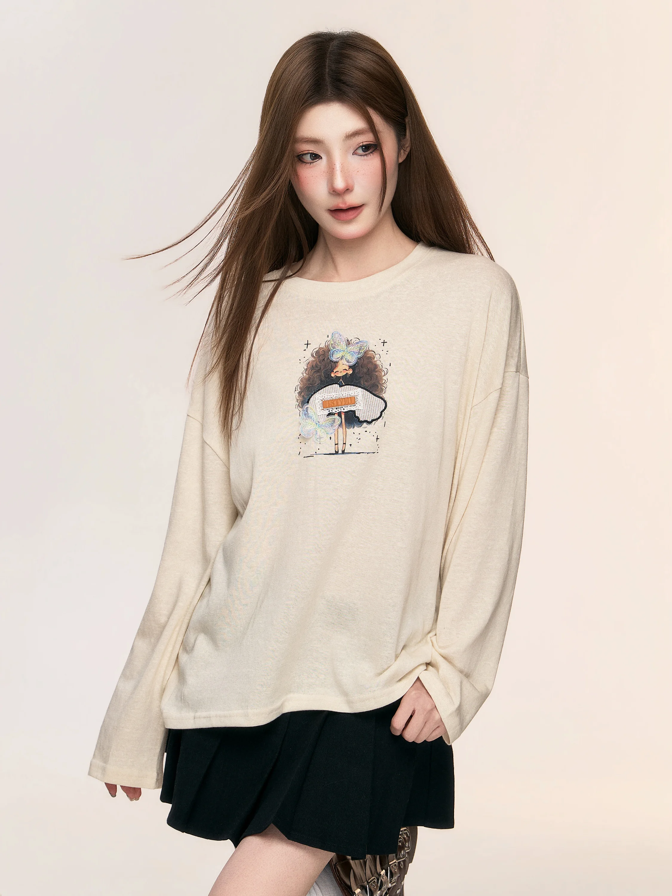 

Новинка: Женская повседневная футболка свободного кроя из хлопка с принтом в кленовых тонах, с длинным рукавом и круглым вырезом, для осени и зимы