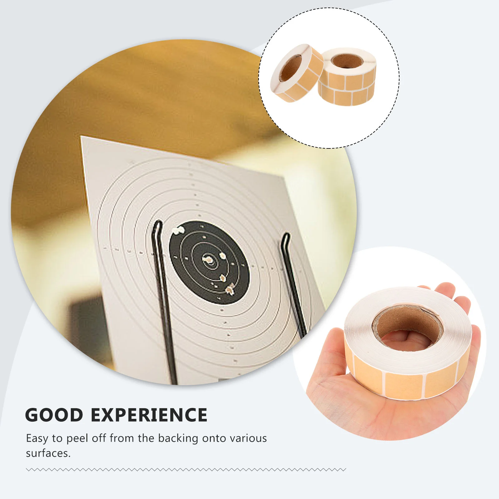 3 Rolls Tag Target Board Repair Stickers Practicing Labels Portable 220X220X001CM Decal Repairing Pasters Light Brown