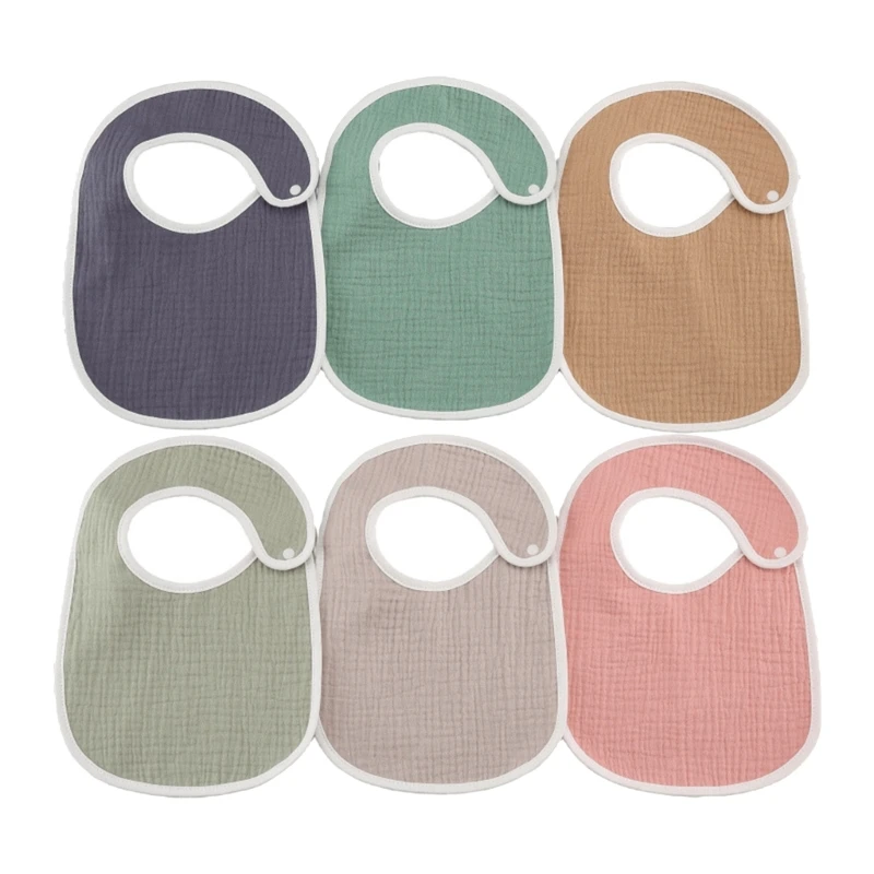 

6PCS Baby Drool Bib Breathable Feeding Bibs Infant Saliva Towel Cotton Burping Cloth Bandana for Drooling & Teething