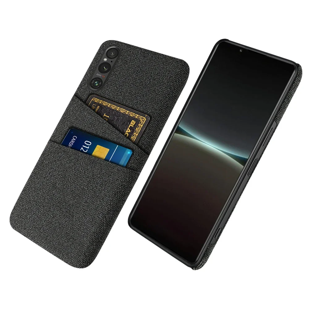 Dla Sony Xperia 1 V VI IV III II obudowa luksusowa tkanina z podwójną kartą do Sony Xperia 1 II III IV V VI etui Coque Funda Capa