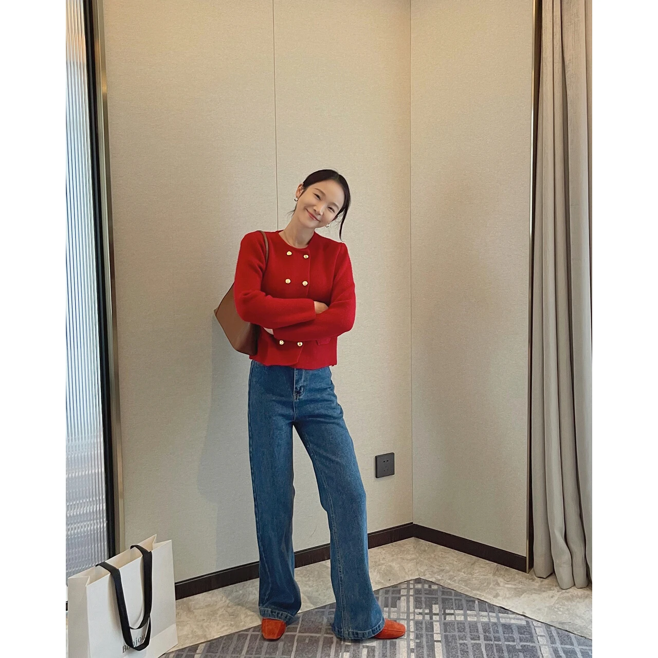 2023 Woman Y2k Clothes Red Heavy Sweaters Jackets Oem Pulls Crop Top Korean Fashion Vintage Winter Goth Sweatshirts Cardigans