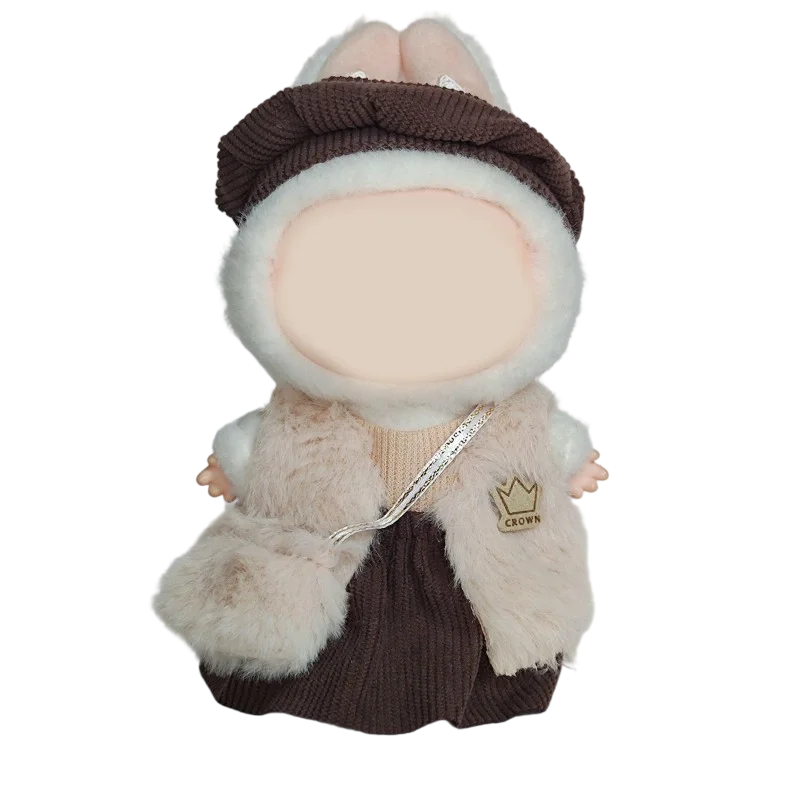 Mode Kleidung Ropa Labubu Kleidung Outfit Puppe Zubehör Für 15/17cm Labubu V2 V1 Plüsch Puppe Hosenträger anzug