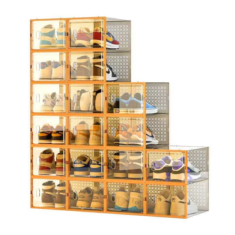 

Household door pull-out transparent plastic folding storage box