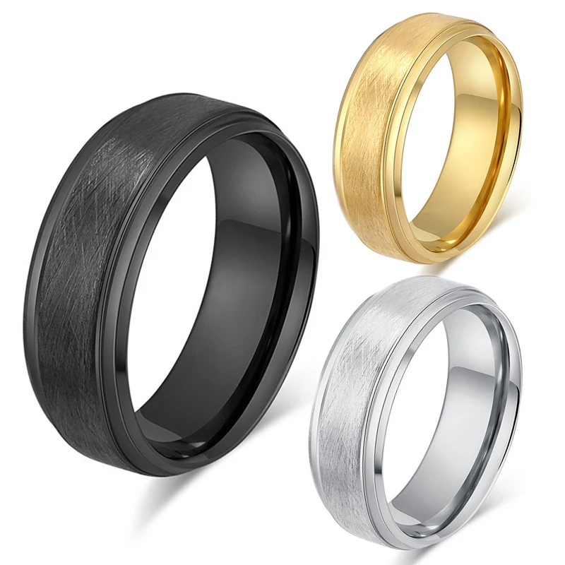 

8mm Classic Matte Brushed Tungsten Carbide Ring for Men Fashion Engagement Wedding Bands Comfort Fit