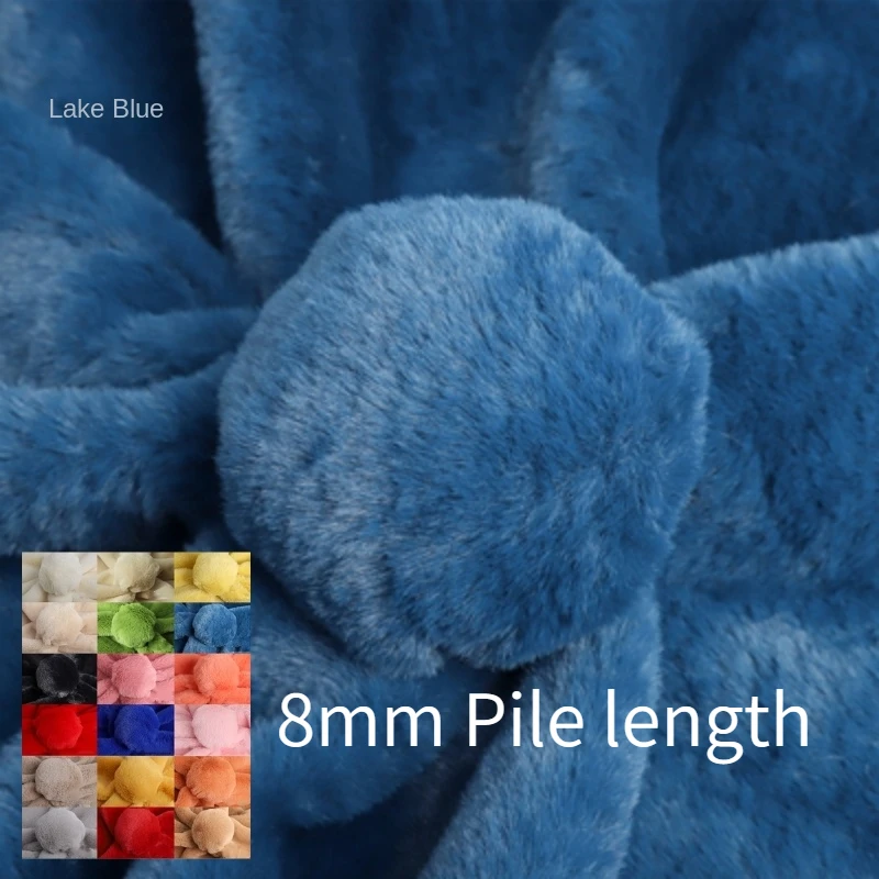 50*50cm 8mm Pile Imitation Rex Rabbit Hair Plush Fabric Thickened Warmth Wholesale Cloth Material for Sewing Diy