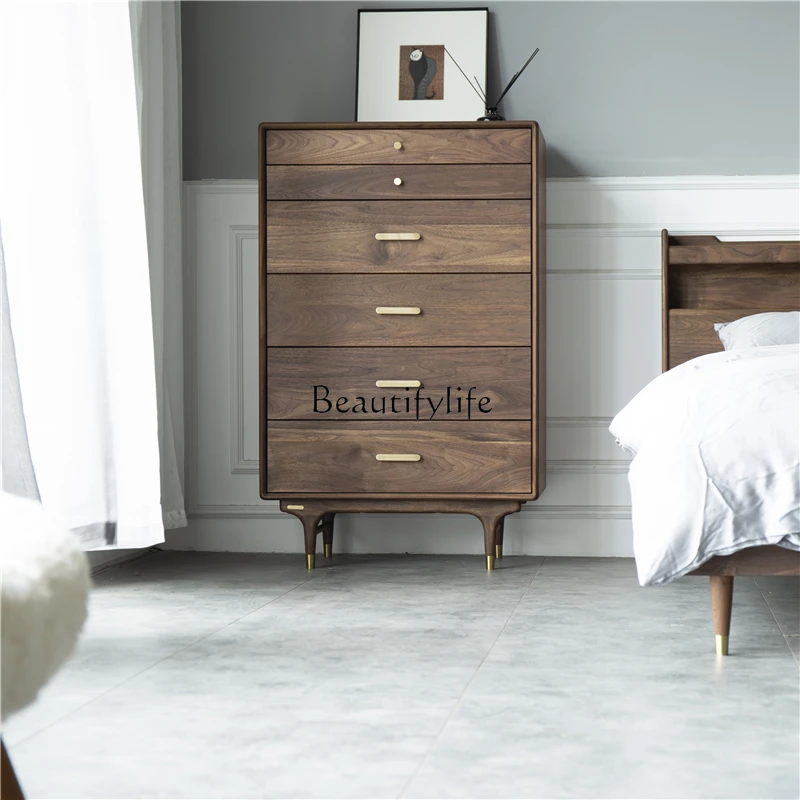 Nordic solid wood six-chest cabinet light luxury simple modern drawer storage corridor cabinet