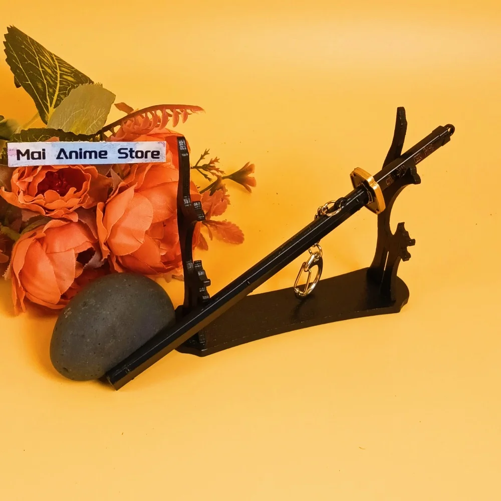 Brelok Anime Katana 15 cm Figurka Metalowy Nóż Ninja Miecz Oryginalny Miecz Samurajski Realistyczny Japoński Katana Niedziałający Miecz Zabawka Prezent