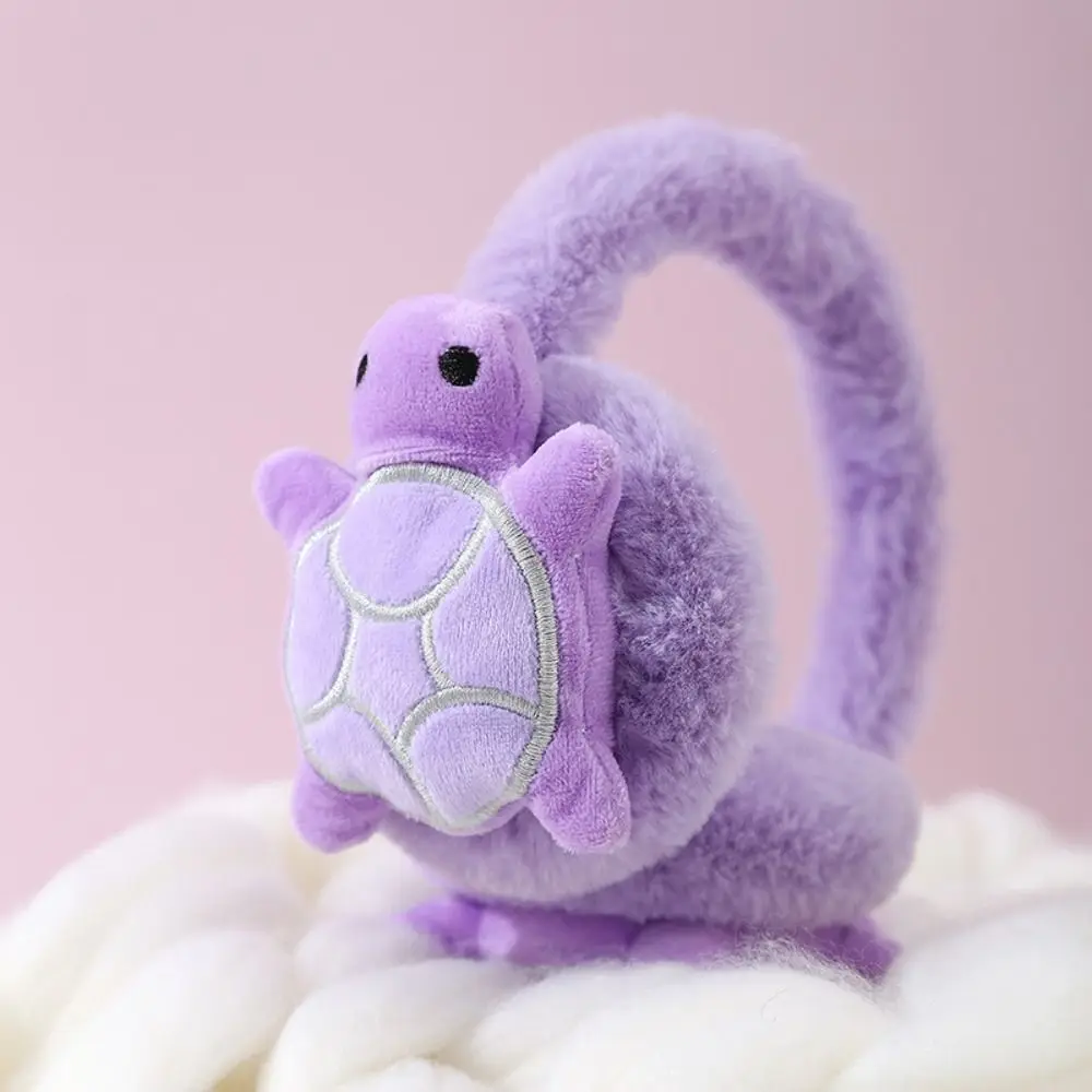 Calentador de orejas de tortuga de peluche creativo, cubierta de oreja gruesa para mantener el calor, orejeras anticongelantes para invierno, regalos para niños