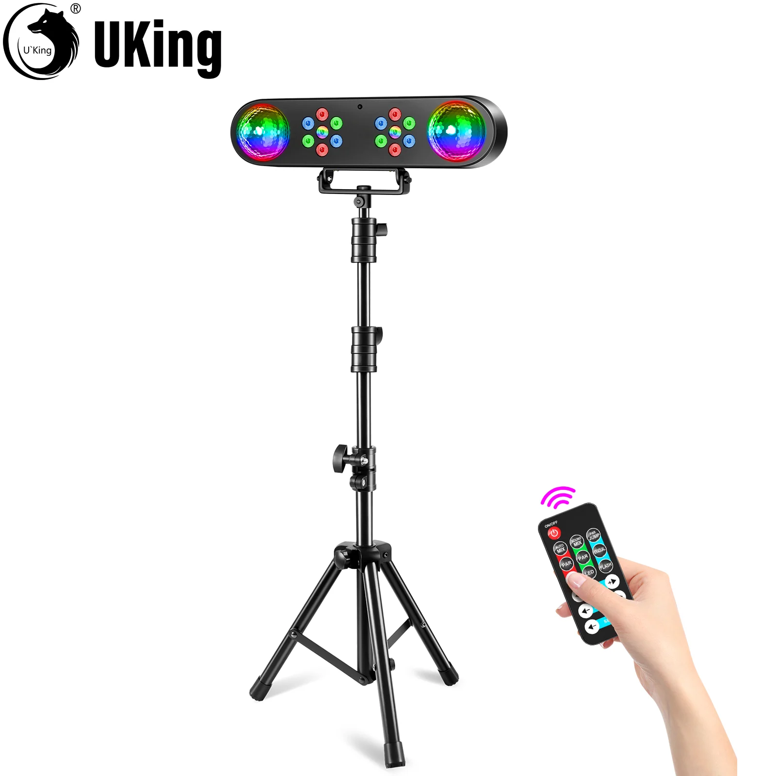 U'King Mini Bracket Effect Lights Mobile Strobe Stage Light Party Light Dj Disco Ball Light Remote Control For DJ Show Party Bar