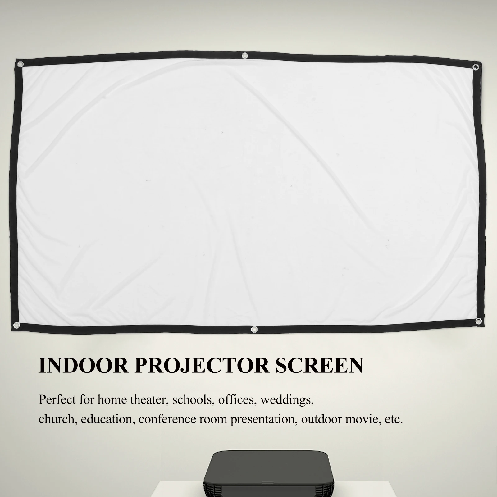 

Portable Projector Screen Foldable Classroom Outdoor Indoor Use Polyester Lightweight