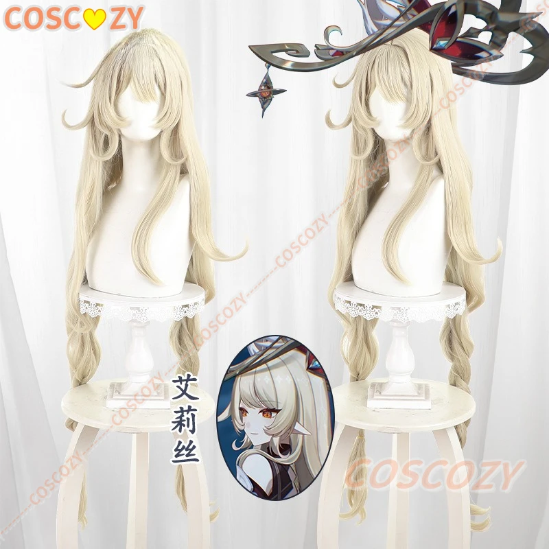 

Genshin Impact Alice Cosplay Wig 120cm Light Blonde Long Hair Game Halloween Party for Women Girls Role Play Props Carnival