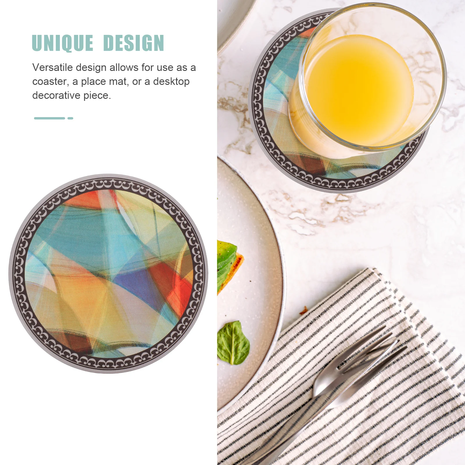 

Ceramic Coaster Bohemian Moroccan Design Heat Resistant Drink Coaster Set for Home Decor Cup Mat Table Protection