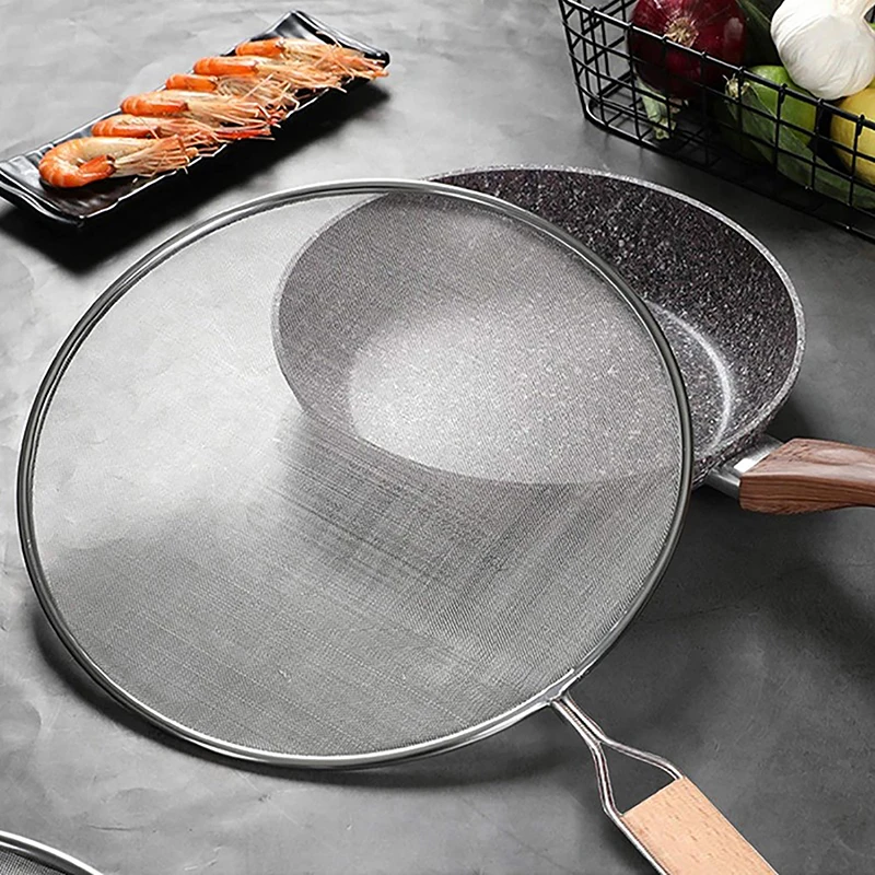 1 pc Cooking Frying Stainless Steel Anti Splatter Guard Oil Net Grease Splatter Screen Pan Mesh Guard Screen Splash Cover