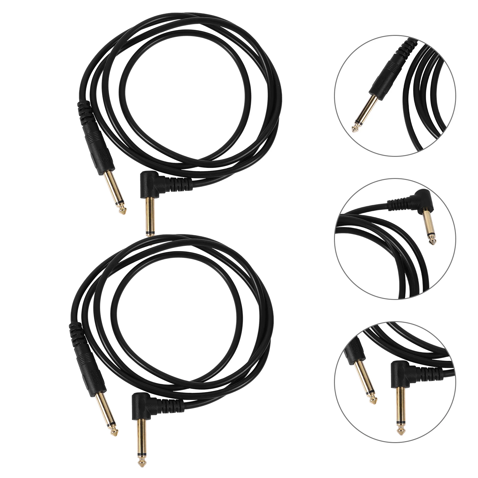 

2pcs 6.35Mm Audio Cable For Guitar Instrument Amplifier Bass Keyboard Stereo Cord 1.5M Soft Pvc Durable Low Cable