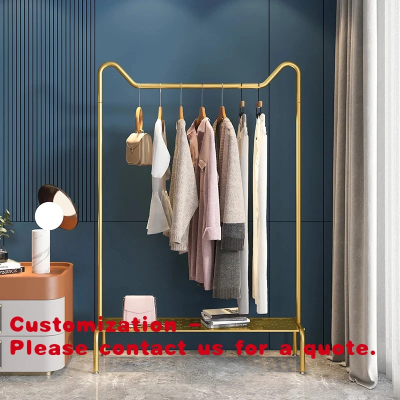 custom.Light Luxury Ear Drying Rack Bedroom Floor-to-ceiling Indoor Drying Rack Household Living Room Single Pole Coat Rack