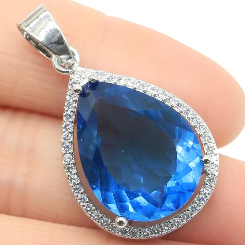 7g Real personalizado 925 colgante de plata esterlina sólida forma de gota Zultanita naranja Spessartine peridoto Londres azul aguamarina CZ D