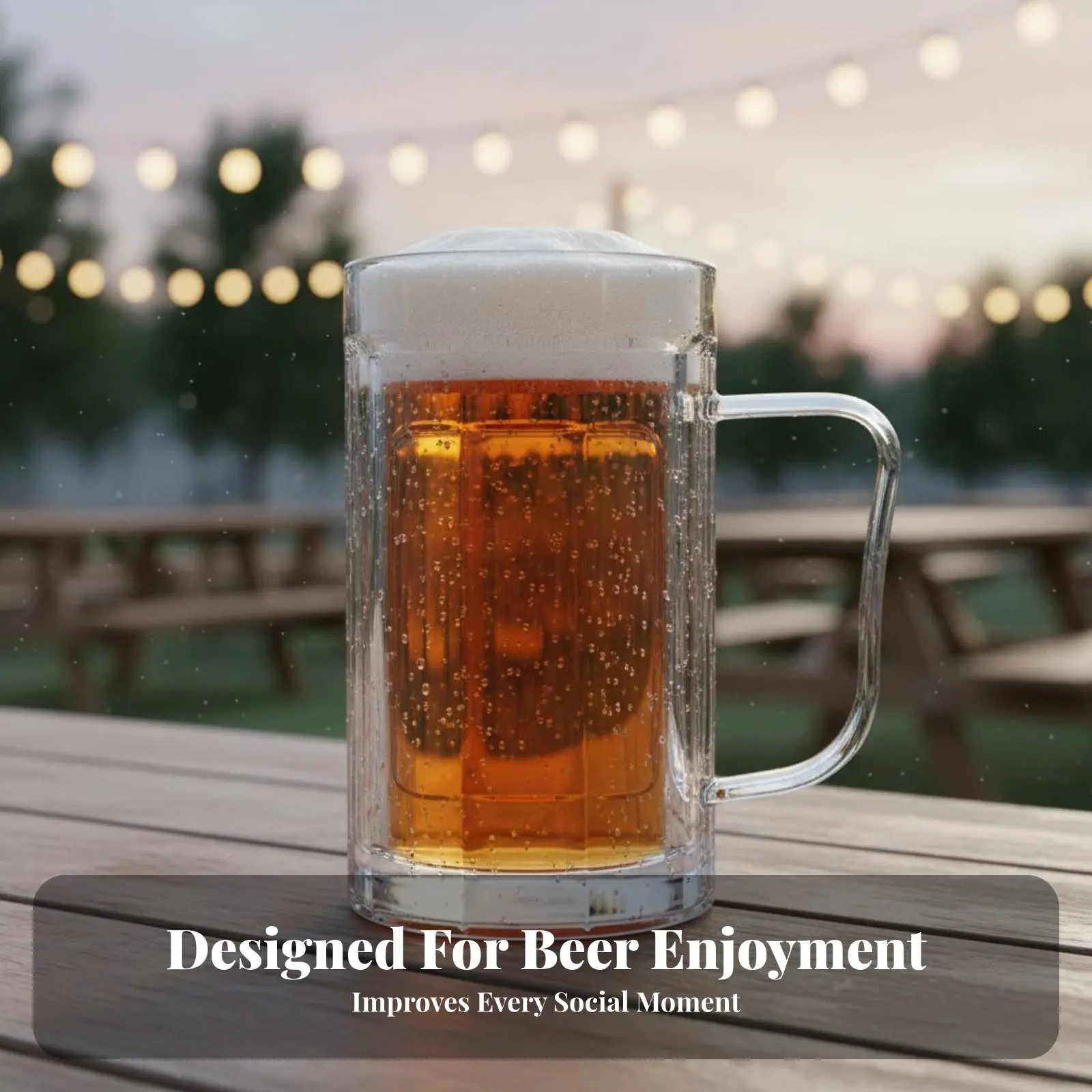 100 Pieces 500ml Thickened Beer Mug Easy to Clean Handled Beer Mug Transparent Plastic Stein Ergonomic Handle for Taverns