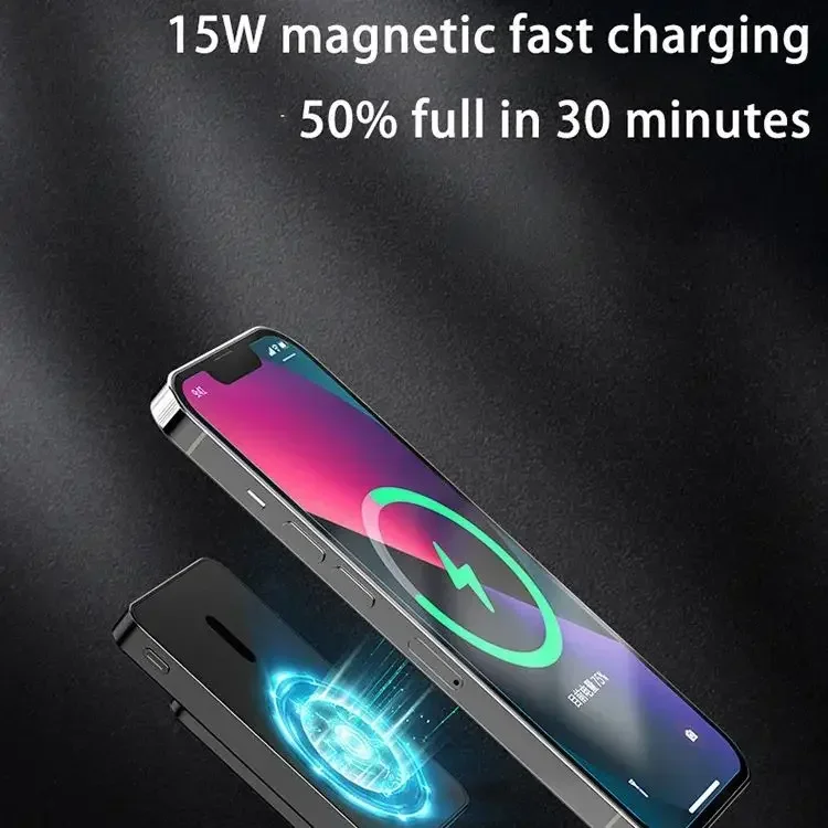 50000 mAh magnetyczna bezprzewodowa ładowarka Power Bank Magsafe bateria zewnętrzna szybkie ładowanie PowerBank dla androida IPhone 14 15