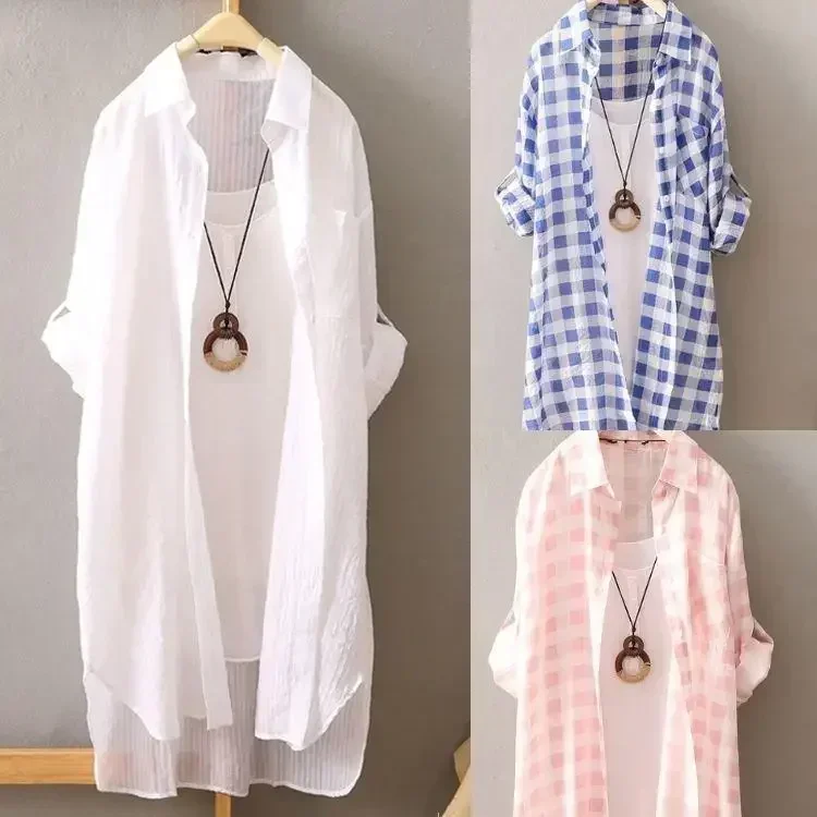 Blouse Women Long Sleeve Long Loose Shirt Shirt Coat Blusas Ropa De Mujer