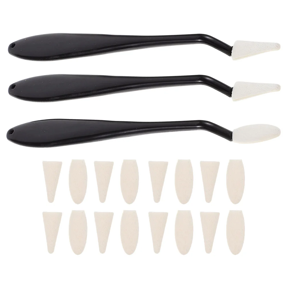 1 schwarze runde Spitze, 2 spitze Spitzen, 20 Schwammköpfe, Skizzenwischer-Set, Radiergummis, Mischwerkzeuge zum Zeichnen, Skizzieren, Malen, einfach