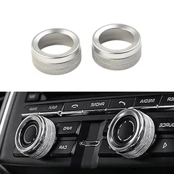 2Pcs Volume Radio Knob Covers Volume Knob Decorative Ring Silver For Porsche Cayenne 911 2012-2018 For Porsche Boxser Cayman 718