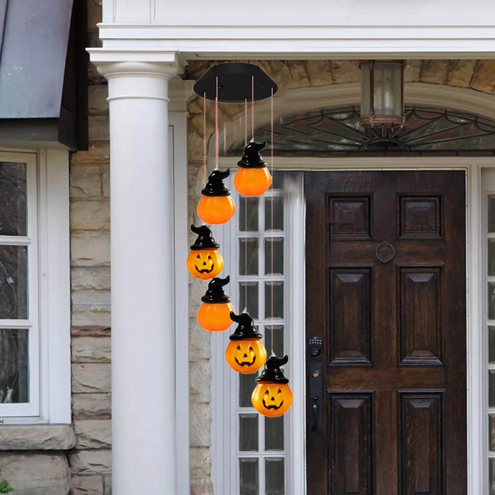 توفير الطاقة وحماية البيئة تعمل بالطاقة الشمسية أضواء شبح اليقطين للهالوين لتزيين غرفة نوم الفناء والحديقة #5