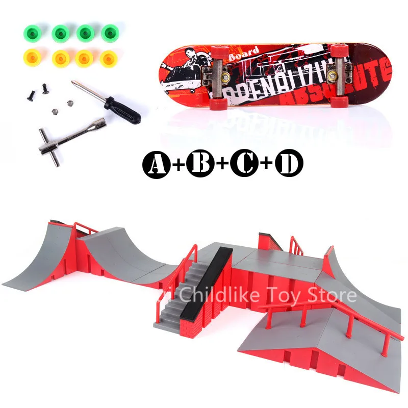 Finger Skateboards Skate Ramp Parts Set, Fingers Training dehors, Finger Bike, Fingerboard Toys, Skate Park Ramp Toy for Children