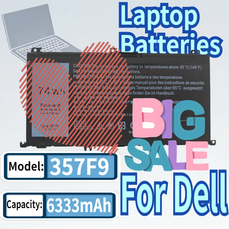 

357F9 Laptop Battery for Dell 7000/7559/7566/7567/7759 11.1V 6333mAh Replacement Battery