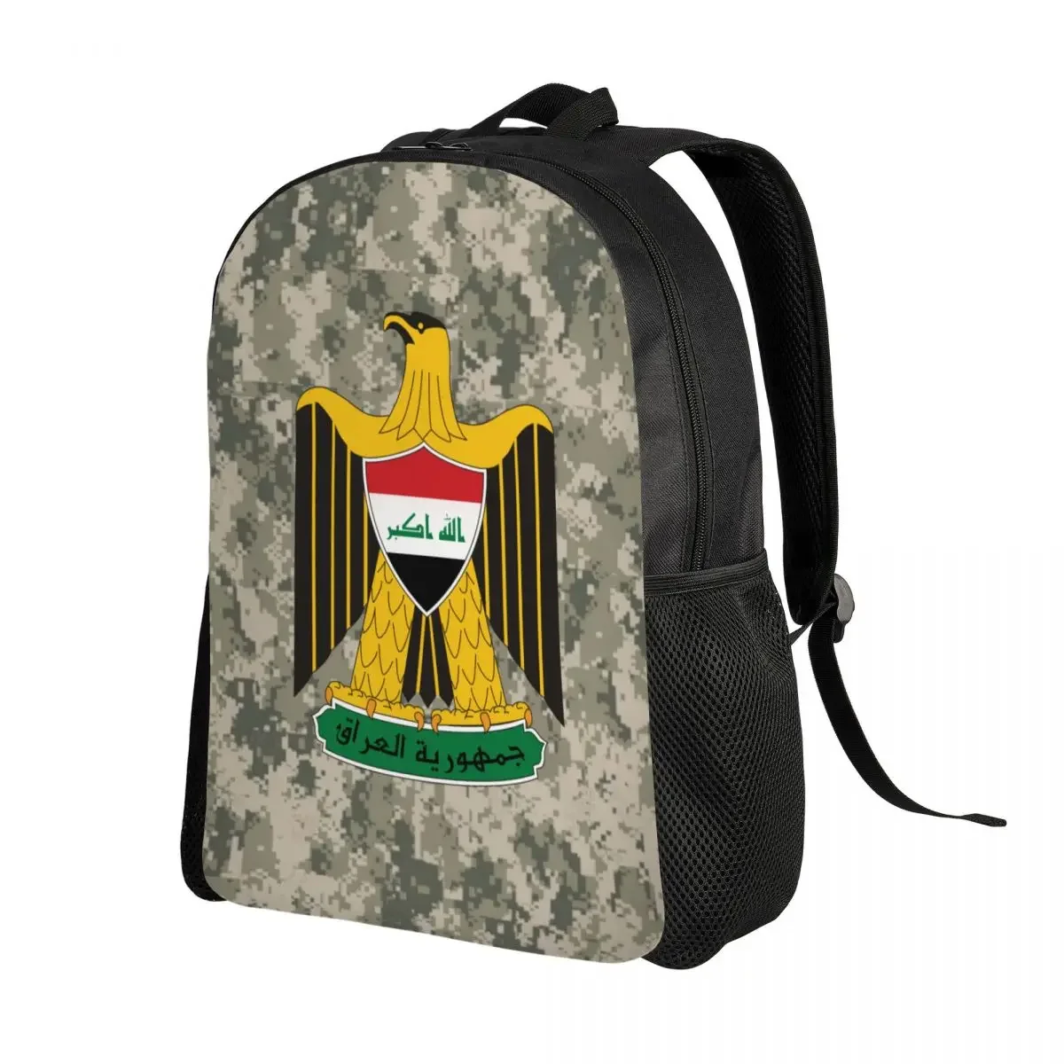 3D Print Emblem Of Iraq Backpack for Boys Girls Iraqi Flag Eagle School College Travel Bags Bookbag Fits 15 Inch Laptop