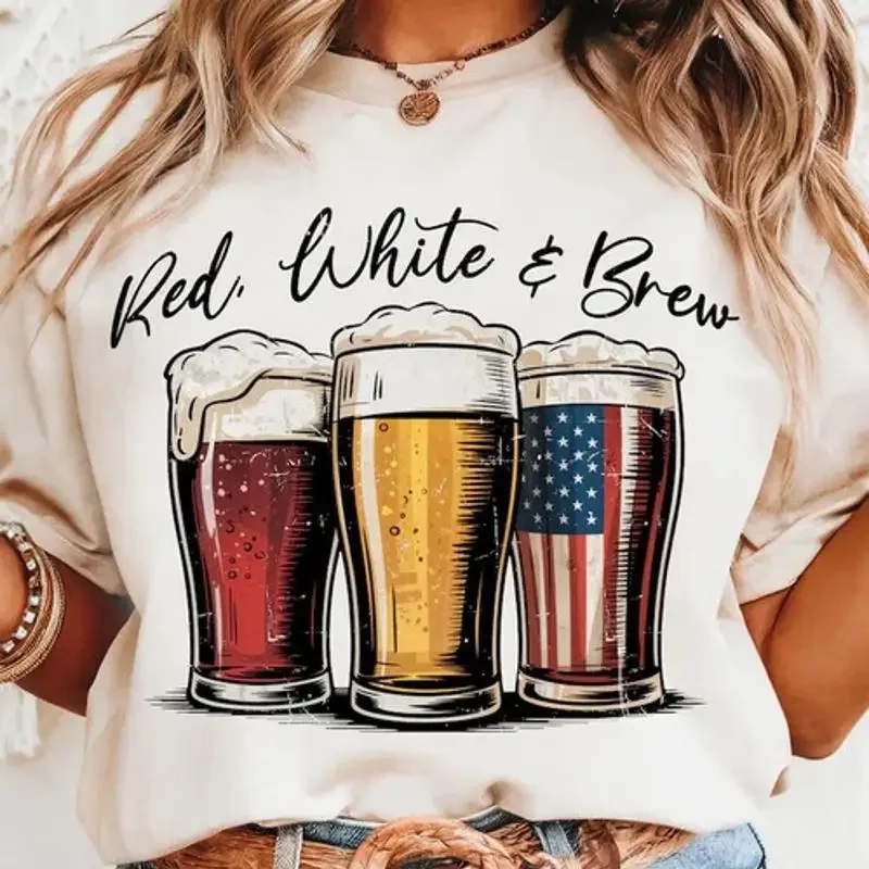 Red White And Brew Fourth Of July Beer Lovers 4Th T Shirt