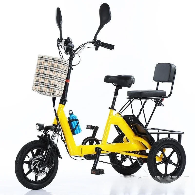 Mini lithium battery small folding electric power tricycle adult pedal electric tricycle